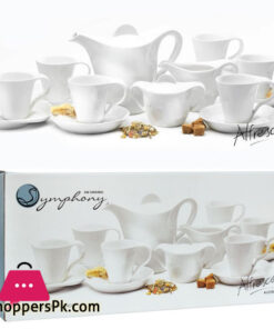 Symphony Swirl Tea Set White 15 - Pieces #ES3849