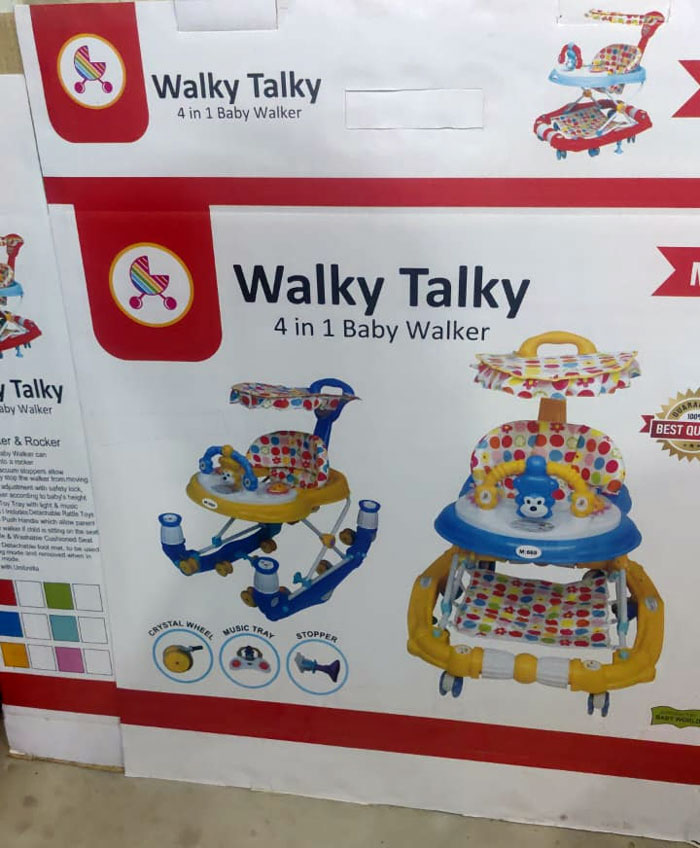 Walky Talky Little Monkey Multicolor Baby Walker Plus Rocker 4 in 1 Baby Walker