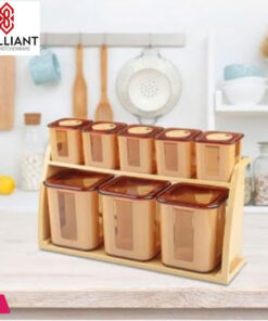 Brilliant Jars Set Wall Mounted Stand 9 Pcs Set Square