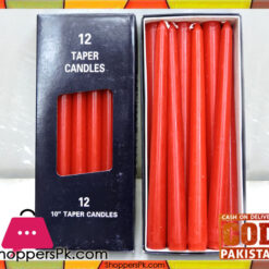 12 Pcs Red Taper Candles 10 Inch