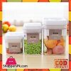 3 Pcs Easy Lock Acrylic Square Airtight Storage Canister