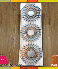3 Pcs Plastic Frame Wall Hanging Mirror Set 24 CM Round 0-3
