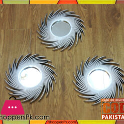 3 Pcs Plastic Frame Wall Hanging Mirror Set 24 CM