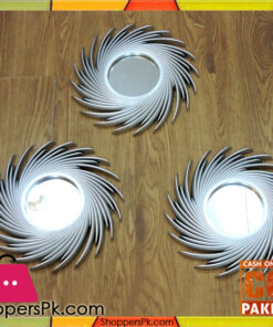 3 Pcs Plastic Frame Wall Hanging Mirror Set 24 CM