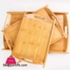 3 Piece Bamboo Serving Tray Set