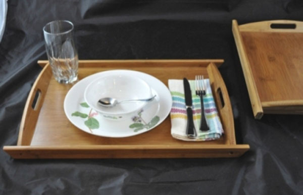3 Piece Bamboo Serving Tray Set