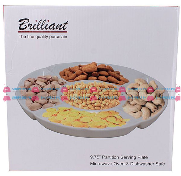 Brilliant Partition Serving Platter 9.75 Inches Br0068