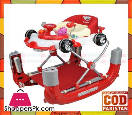 F1 Racing Car Themed Red 4-in-1 Baby Walker Play Centre