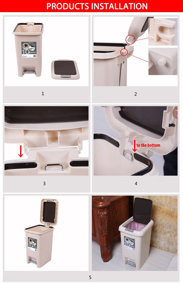 High Quality Double Cap Dustbin Plastic 15 Litre