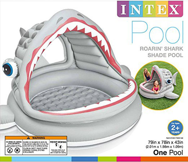 Intex Roarin' Shark Inflatable Shade Pool - Age 3-6 - - 57120