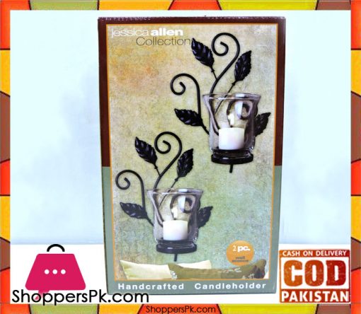 Jessica Allen Collection 2 Pcs Metal Candle Holder 74518