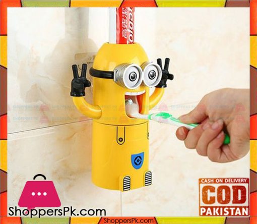 Minions Toothpaste Dispenser & Toothbrush Holder