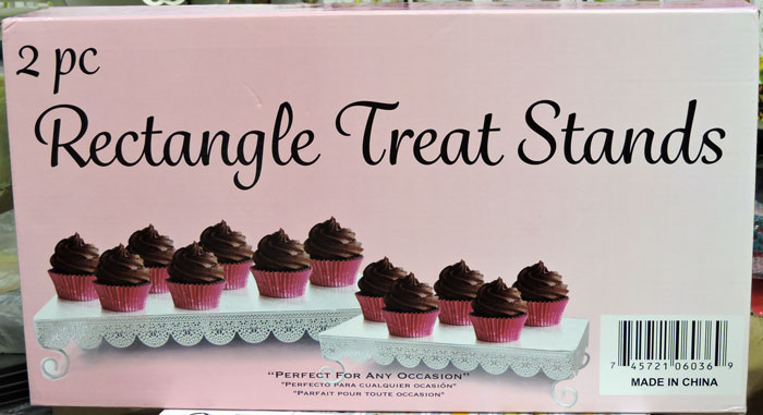 2 Piece Metal Rectangle Treat Stand