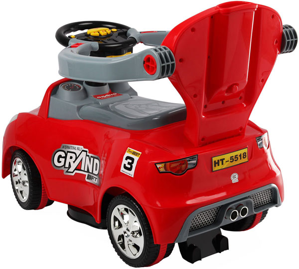 3 In 1 Kids Ride On Push Car Stroller Toddler Wagon With Handle Horn Lights Music