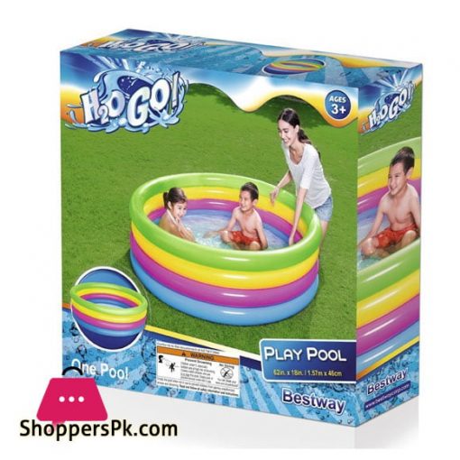 Bestway 4 Ring Colorful Summer Pool For Kids, Size 5.1 x 1.5 Feet - Age 4+ - 51117