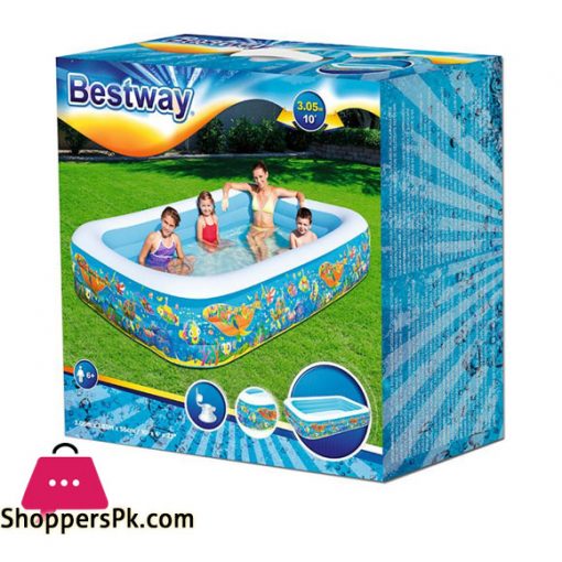 Bestway Multicolor Vinyl Kids' Play Pool-size-10 x 6 x 1.8 Feet - Age 3+ -- 54121