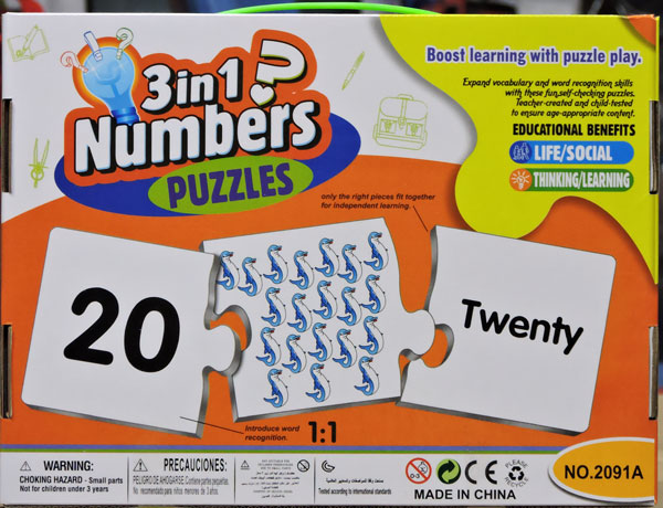 Fun To Know 3 in 1 Numbers Puzzles Game 2091A