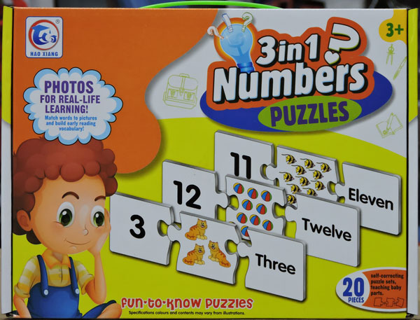 Fun To Know 3 in 1 Numbers Puzzles Game 2091A
