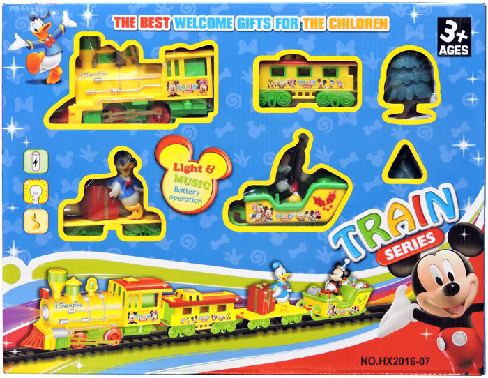 Mickey Mouse Battery Operated Toy Train Track Set With Light Music