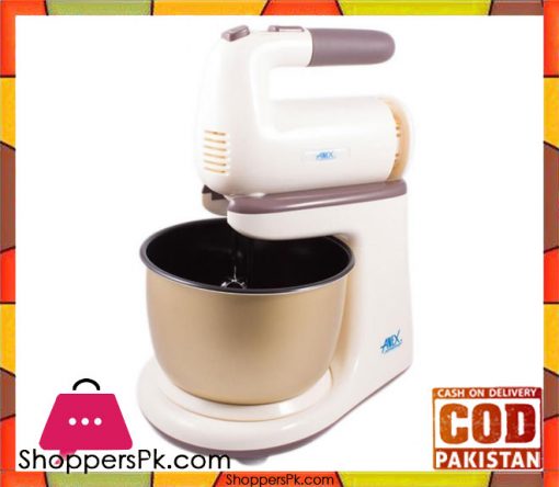 Anex AG-818 - Deluxe Hand Mixer with Bowl - Beige & White