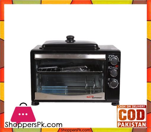 Gaba National GNO-1538-38LTR Electric Oven with Hot Plate - Black (Brand Warranty) - Karachi Only