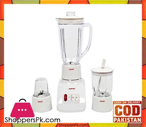 Jack Pot Blender with Dry & Wet Grinder - White - Karachi Only