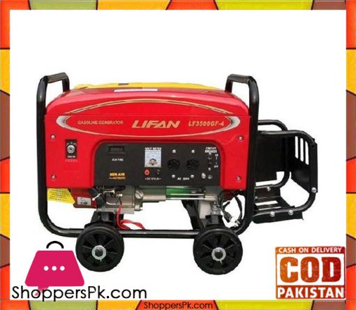 Lifan  Petrol & Gas Generator 5.5 KW - LF7000GF-4 - Red - Karachi Only