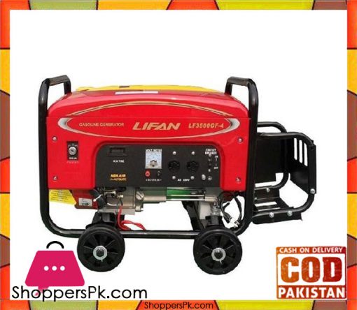 Lifan  Petrol & Gas Generator 7.5 KW - LF10000GF-4 - Red - Karachi Only