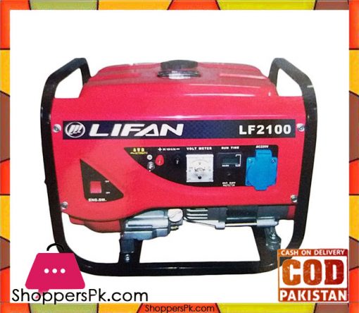 Lifan  Petrol & Gas Generator 1.2 kW - LF2100GF-3 - Red - Karachi Only