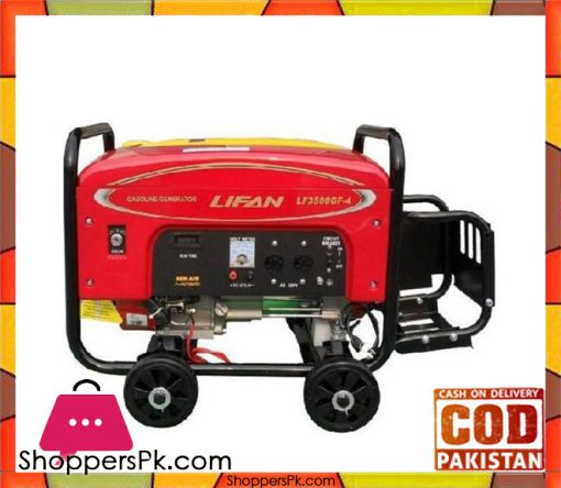 Lifan  Petrol & Gas Generator 2.7 KW - LF3500GF-4 - Red - Karachi Only