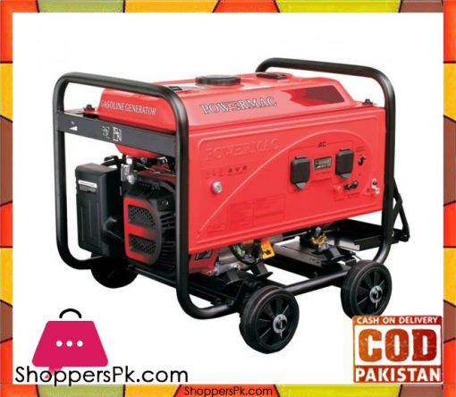 Powermac PM9900D - Powermac Petrol Generator - 6500watts(Max.) - Red - Karachi Only