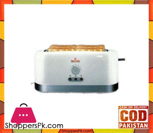 Westpoint WF-2528 - Deluxe 4 Slice Pop-Up Toaster - White & Grey - Karachi Only