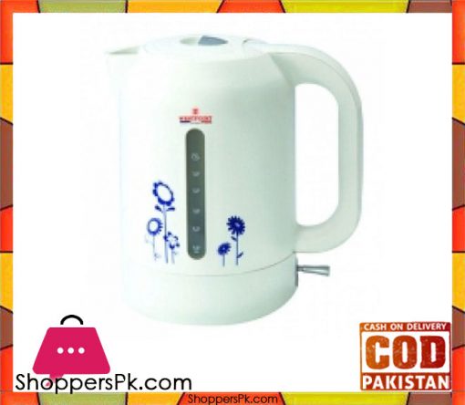 Westpoint WF-8290 - Electric Tea Kettle - 1.7 Liters - Concealed Element Plastic Body with Flower - Karachi Only