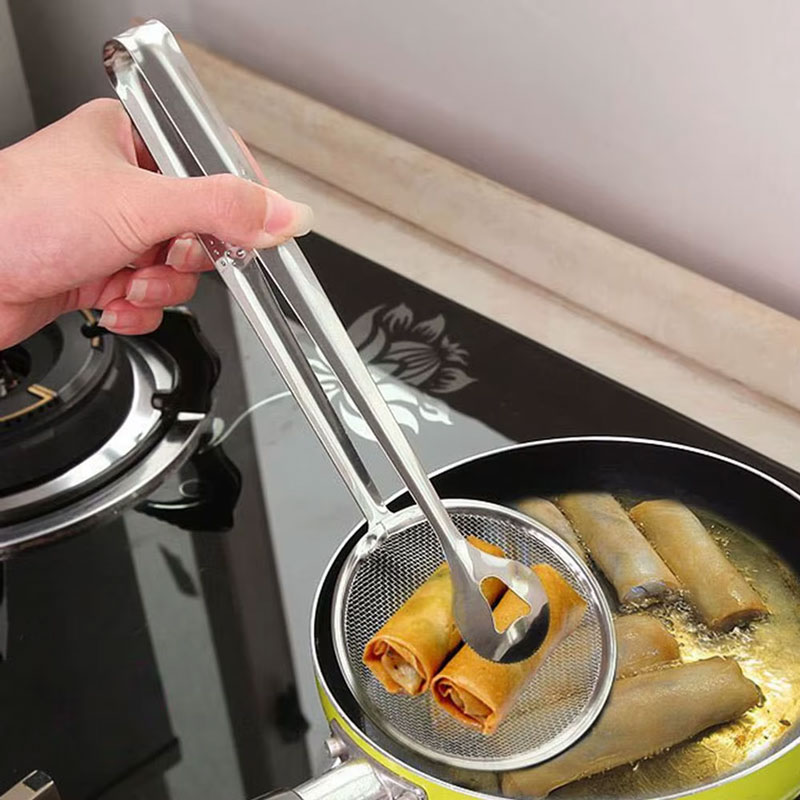Frying Tong Stainless Steel Oil Frying Clamp Filter Colanders