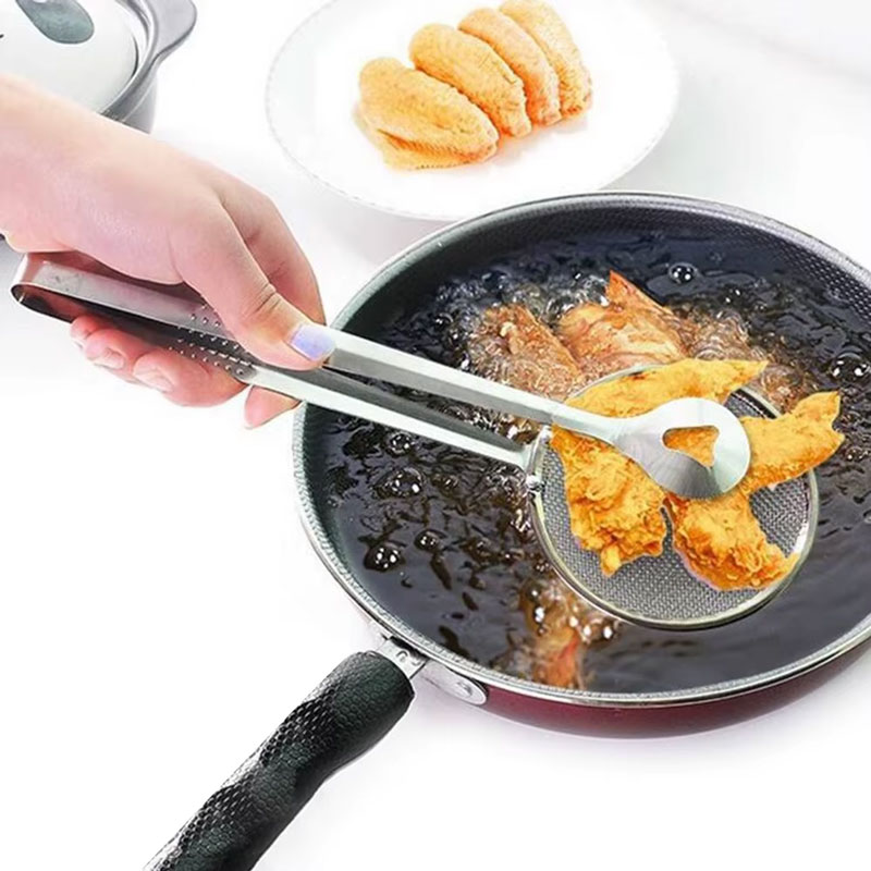 Frying Tong Stainless Steel Oil Frying Clamp Filter Colanders