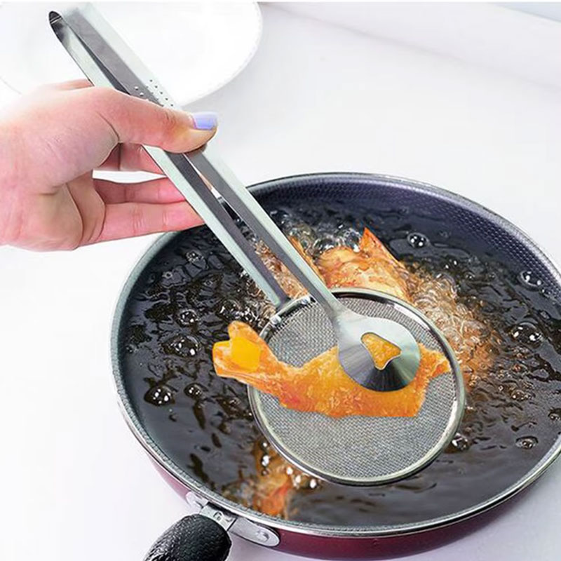 Frying Tong Stainless Steel Oil Frying Clamp Filter Colanders
