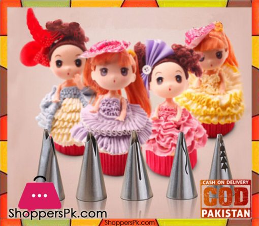 5 Pcs Barbie Skirt Dress Nozzles Set with Coupler