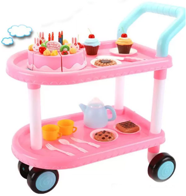 56 Pc Children's Play Cake Trolley 889-15A