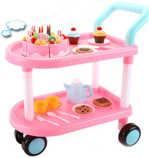 56 Pc Children'S Play Cake Trolley 889-15A