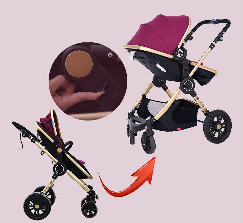 Baby High-Quality Stroller Two-Way Four-Wheeled Folding Baby Carriage