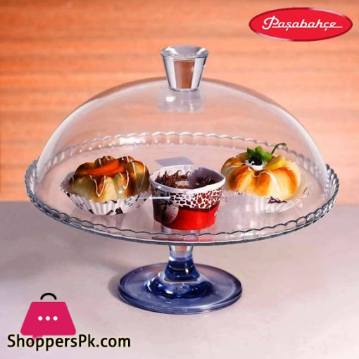 Pasabahce Glass Cake Cupcake Muffin Display Stand Serving Plate with Dome Lid