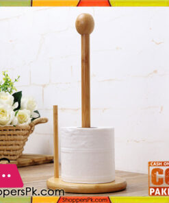 Vertical Bamboo Wood Tissue Holder