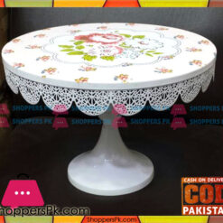 Vintage Lace Metal Cake Stand Pedestal