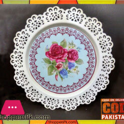 Vintage Metal Cake Serving Plate Large for 10 Inch Cake