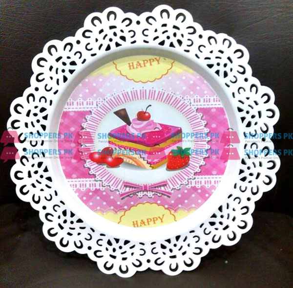 Vintage Metal Cake Serving Plate For 8 Inch Cake