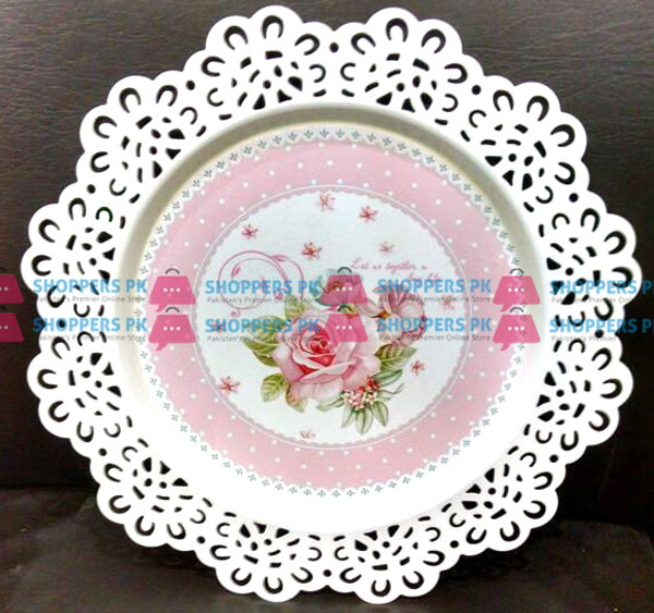 Vintage Metal Cake Serving Plate For 8 Inch Cake