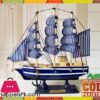 Wooden Sailboat Pirate Ship Home Decor - 22 Cm - Large