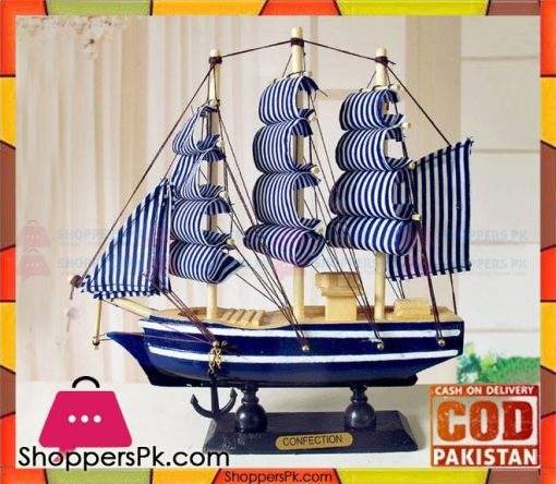 Wooden Sailboat Pirate Ship Home Decor - 22 cm - Large