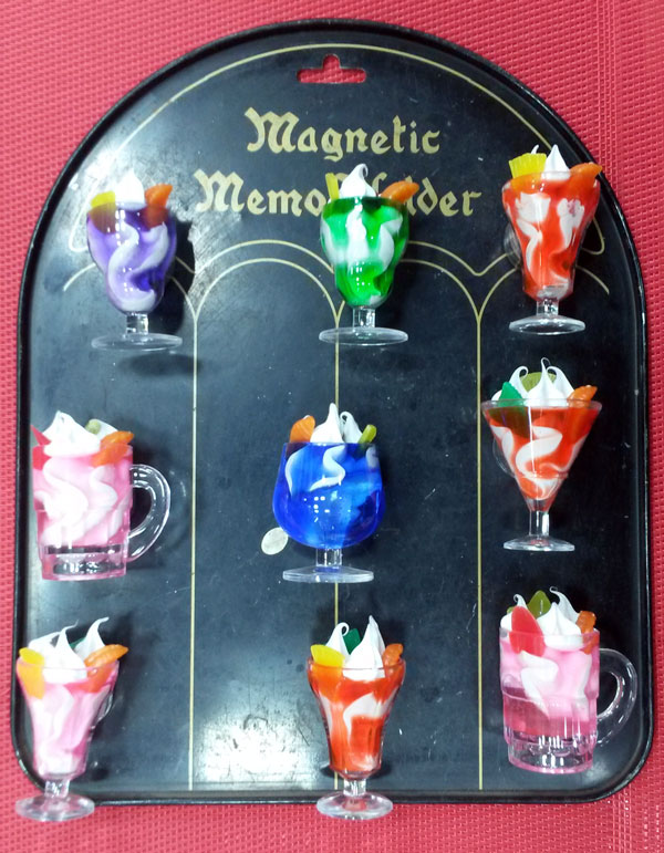3D Ice Cream Glass Fridge Magnet 4 Pcs Set