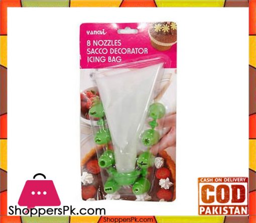 8 Nozzles Sacco Pastry Cake Decorator Icing Bag